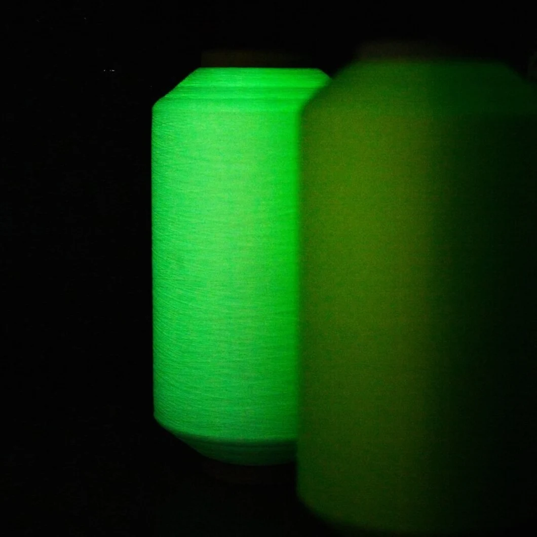 Wholesale Functional Yarn Glows in The Dark 75D/36f DTY Phosphorescent Effect Ribbon Yarn